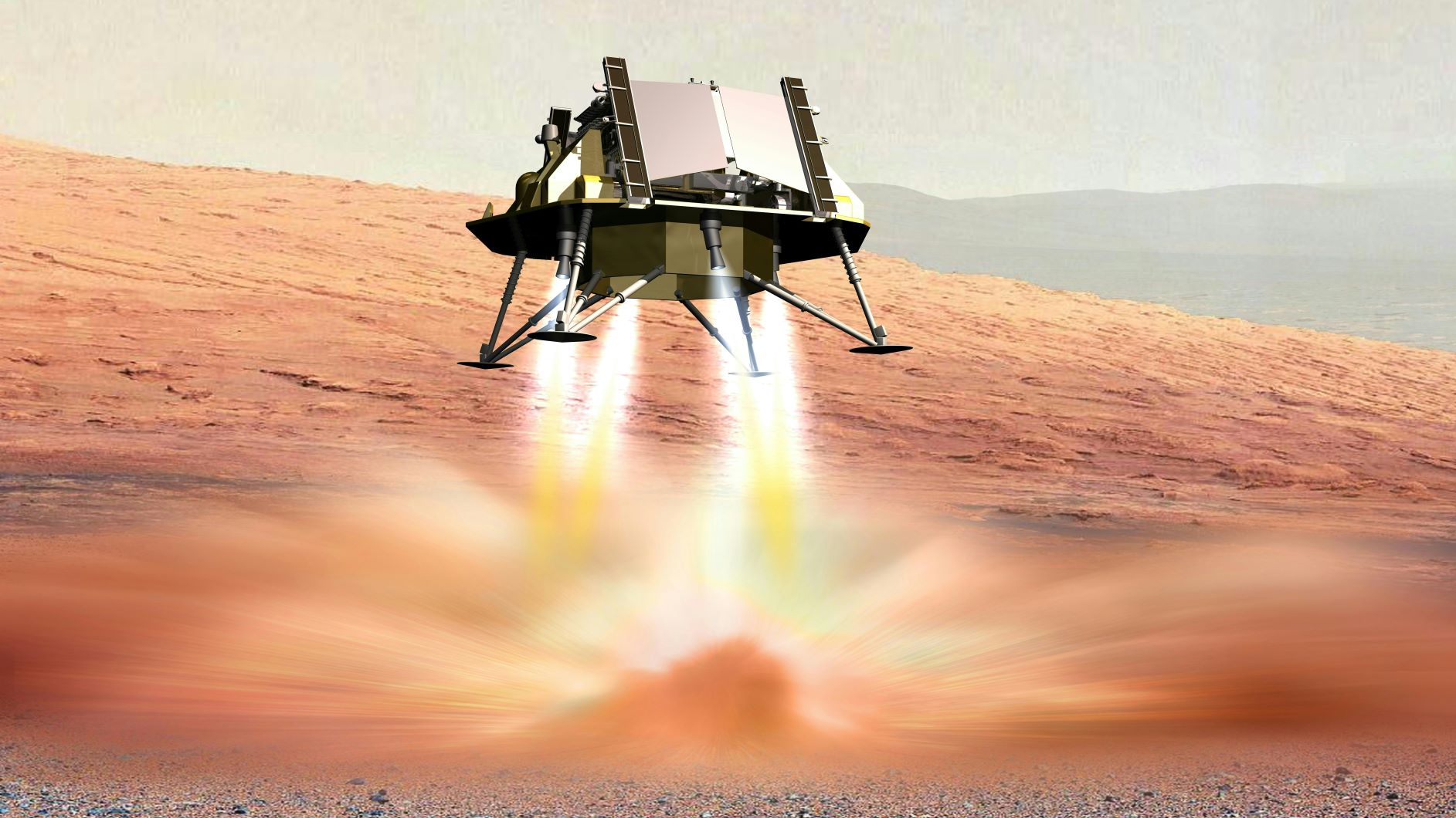 Artist impression of Airbus built Mars Lander - Copyright Airbus