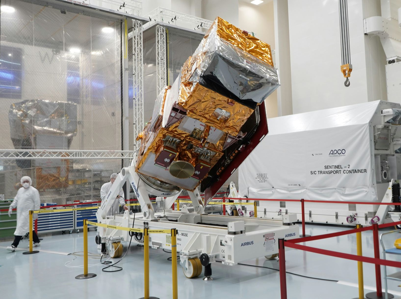 Copernicus Sentinel-2C before loading into its container - Copyright Airbus